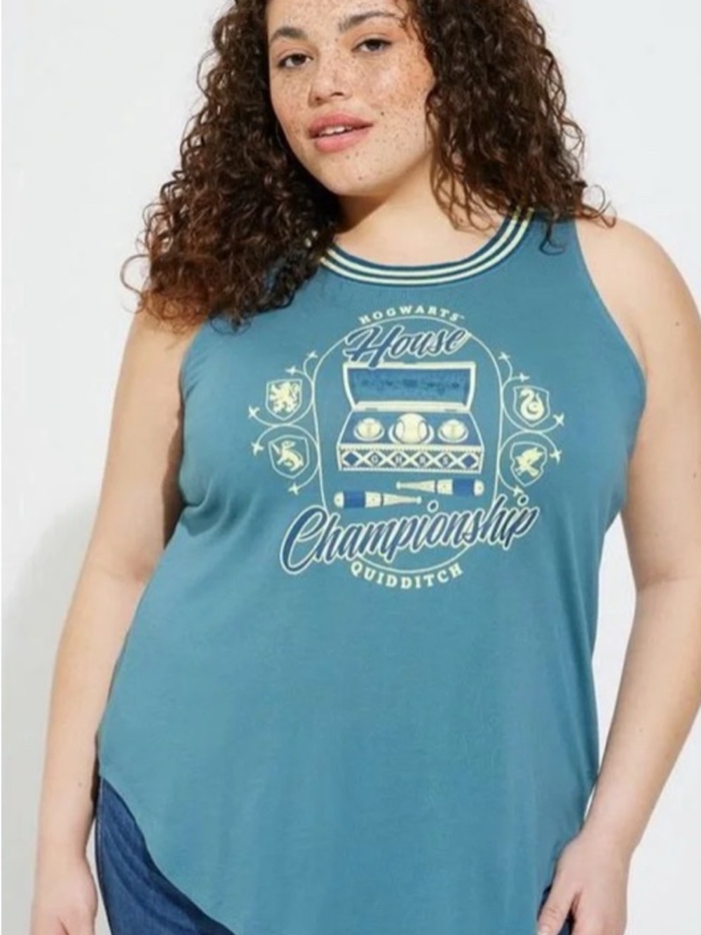 Plus Size Teal Quidditch House Championship Tank Top